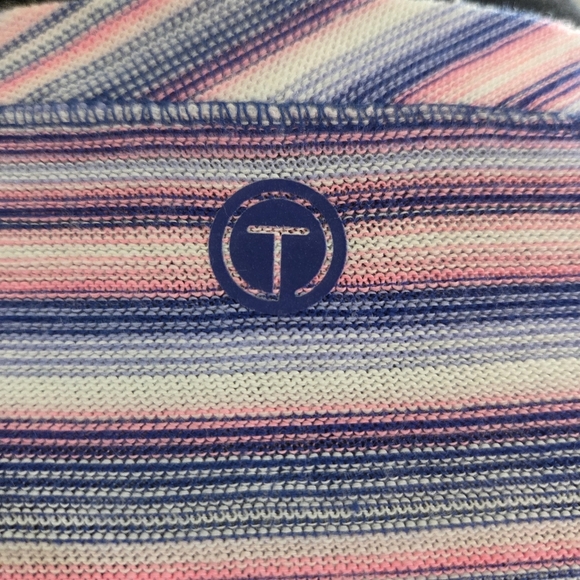 Talbots Multicolor Striped V-Neck Tunic With Ruched Sides Size L - Picture 5 of 7